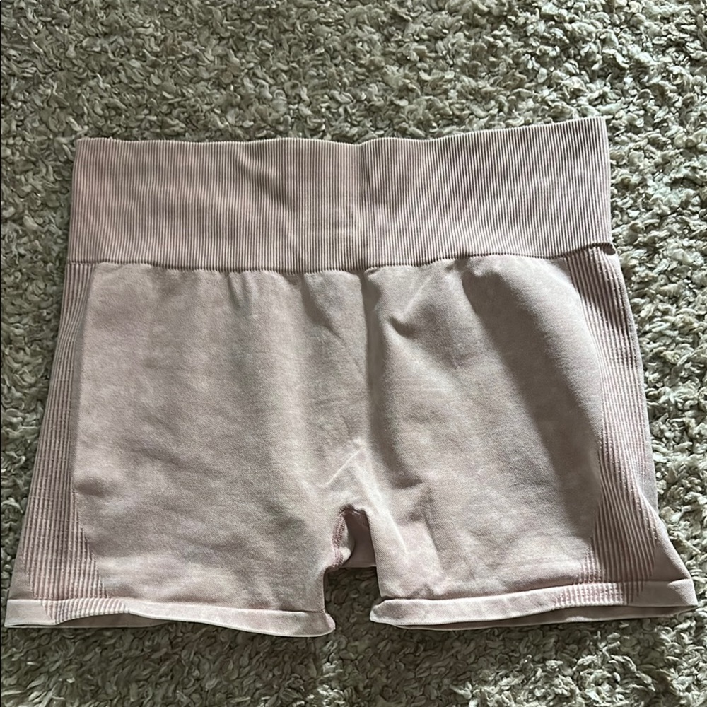 PINK Victoria's Secret Light Pink Ribbed Bike Shorts
